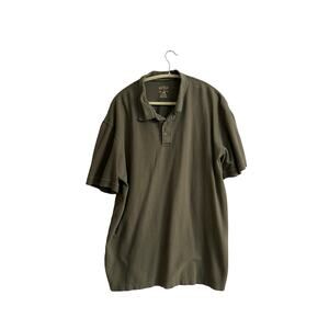 redhead brand co. men polo shirt 3/4 button short sleeve green sz xl